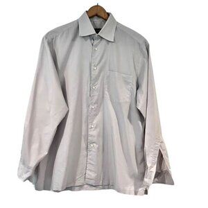 CALVIN KLEIN- MENS GREY BUTTON-DOWN LONG SLEEVE97% COTTON SHIRT SIZE NECK 17